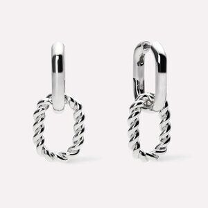 NEW Ana Luisa Ash Double Silver Double Hoop Earrings